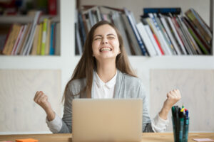 Teen girl on her laptop learning about why college is important